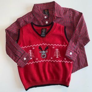 Dockers Christmas Button up and Vest with Reindeer